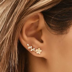 ❤️gorgeous rhinestone flower stud earrings